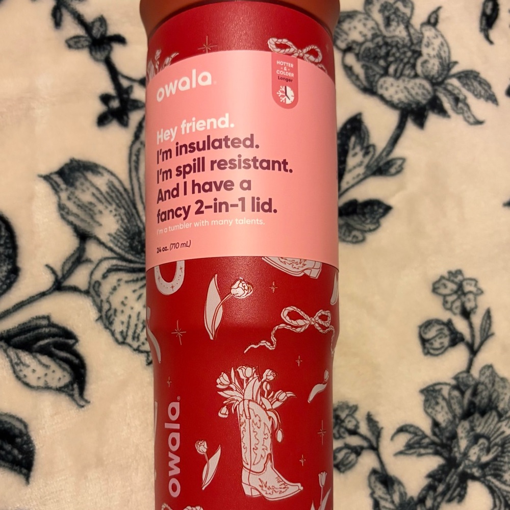 Owala Red Insulated Tumbler with 2-in-1 Lid